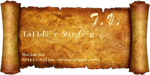 Tallér Virág névjegykártya